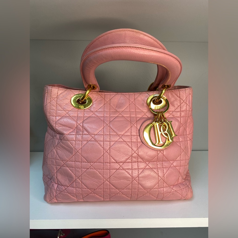 Vintage 1990s Dior Pink Quilted Leather Tote Bag